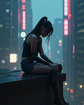 Girl On A Roof